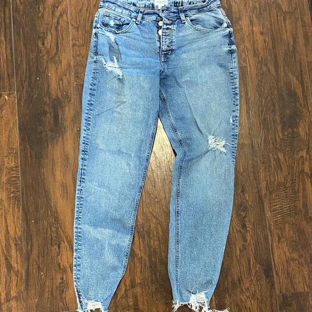 Maurices Light Blue Distressed Boyfriend Jeans